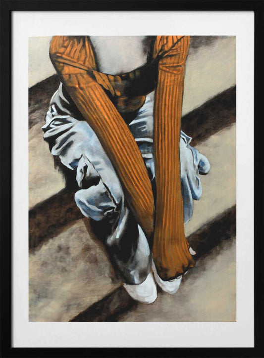 Orange Socks White Shoes - Art Print by Duane A. Brown