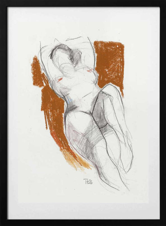 Expressive Nude Sketch - Art Print by Tore Bahnson