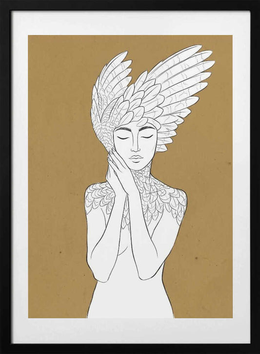 Ethereal Winged Woman - Art Print by Sander van Laar