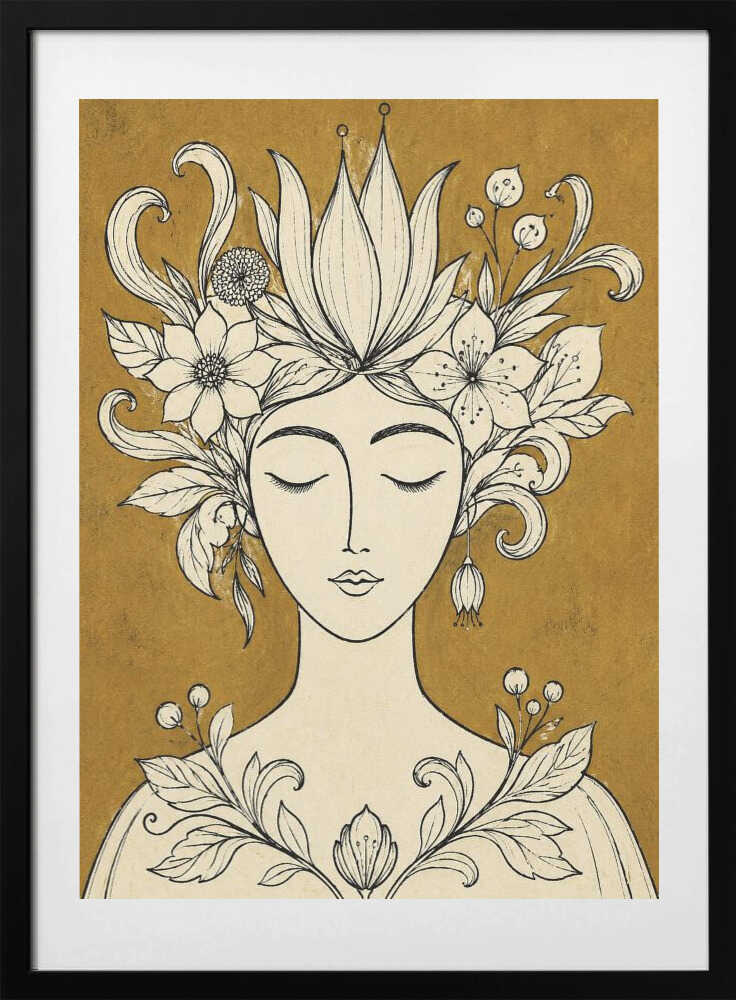 Nature Goddess Portrait - Art Print by Sander van Laar