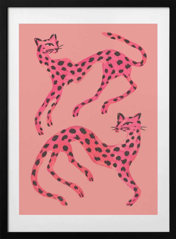 Vibrant Pink Cheetahs - Art Print by Patryk Krygowski