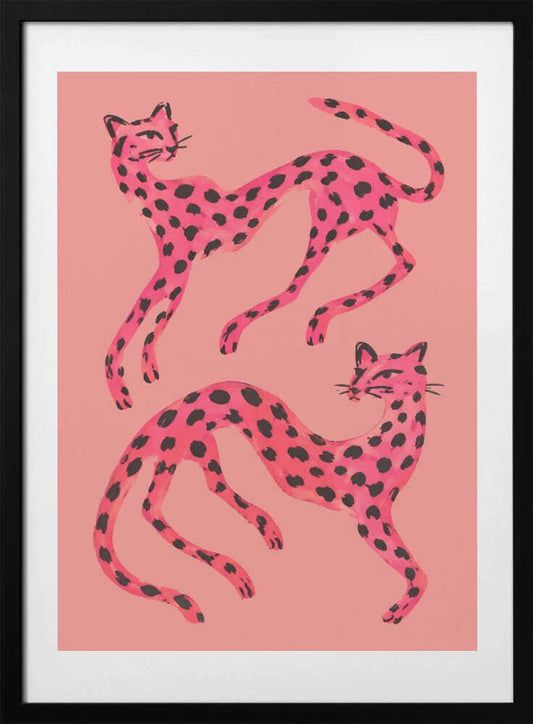 Vibrant Pink Cheetahs - Art Print by Patryk Krygowski