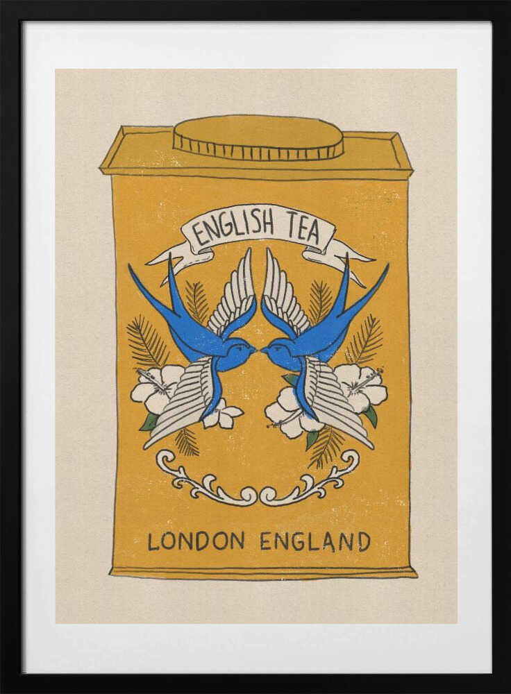 English Tea Swallows - Art Print by Nicholas