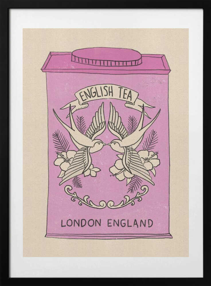 Pink English Tea Swallows - Art Print by Nicholas