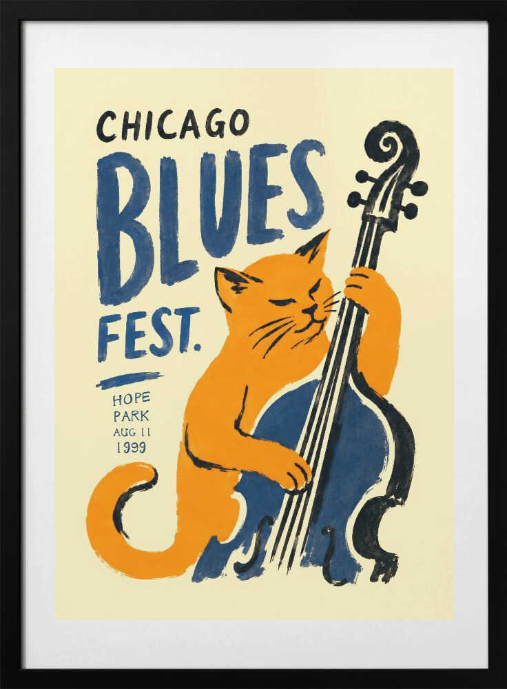 Blues Fest Cat - Art Print by Patryk Krygowski