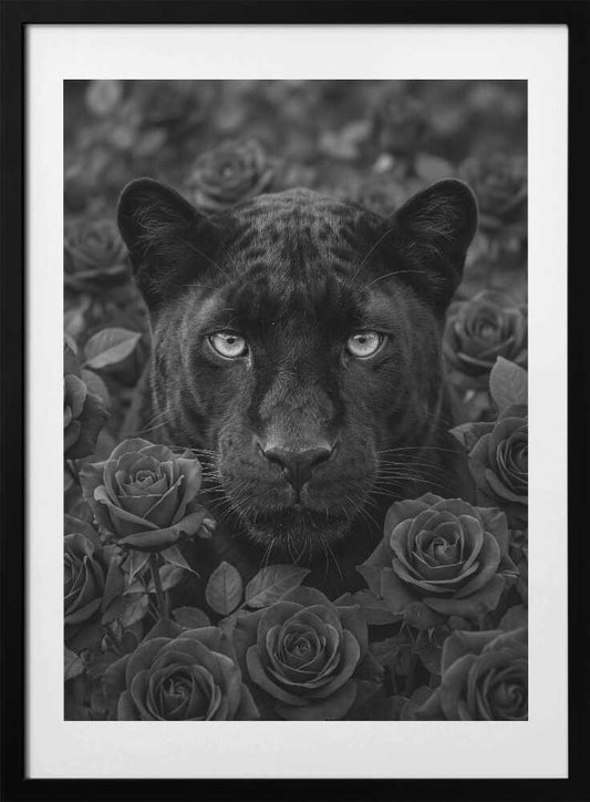 Black Panther Roses - Art Print by Andreas Magnusson