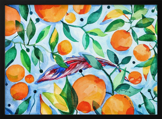 Orange Blue - Art Print by Julija Belickienė