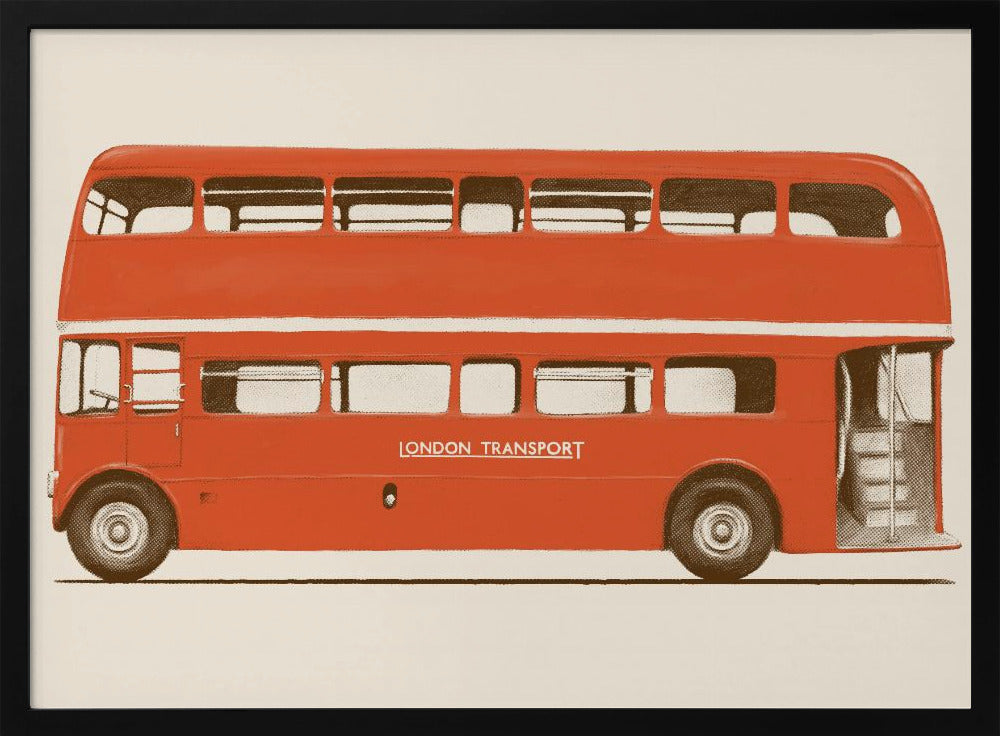Red English Bus - Art Print by Florent Bodart