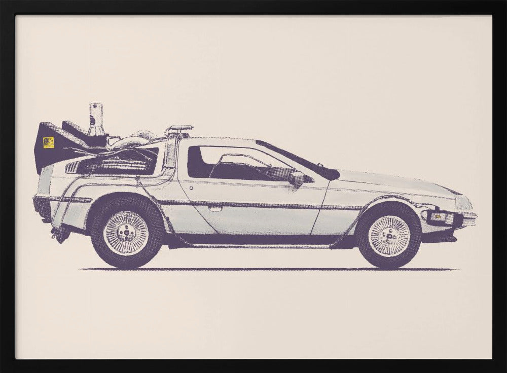 Delorean - Art Print by Florent Bodart