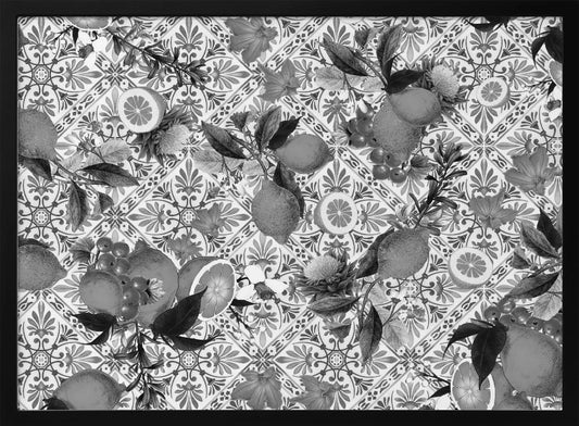 Mediterranean Summer Black and White - Art Print by Sue Skellern