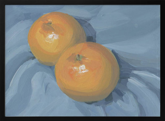 Oranges on Blue - Art Print by Carrie Arnold