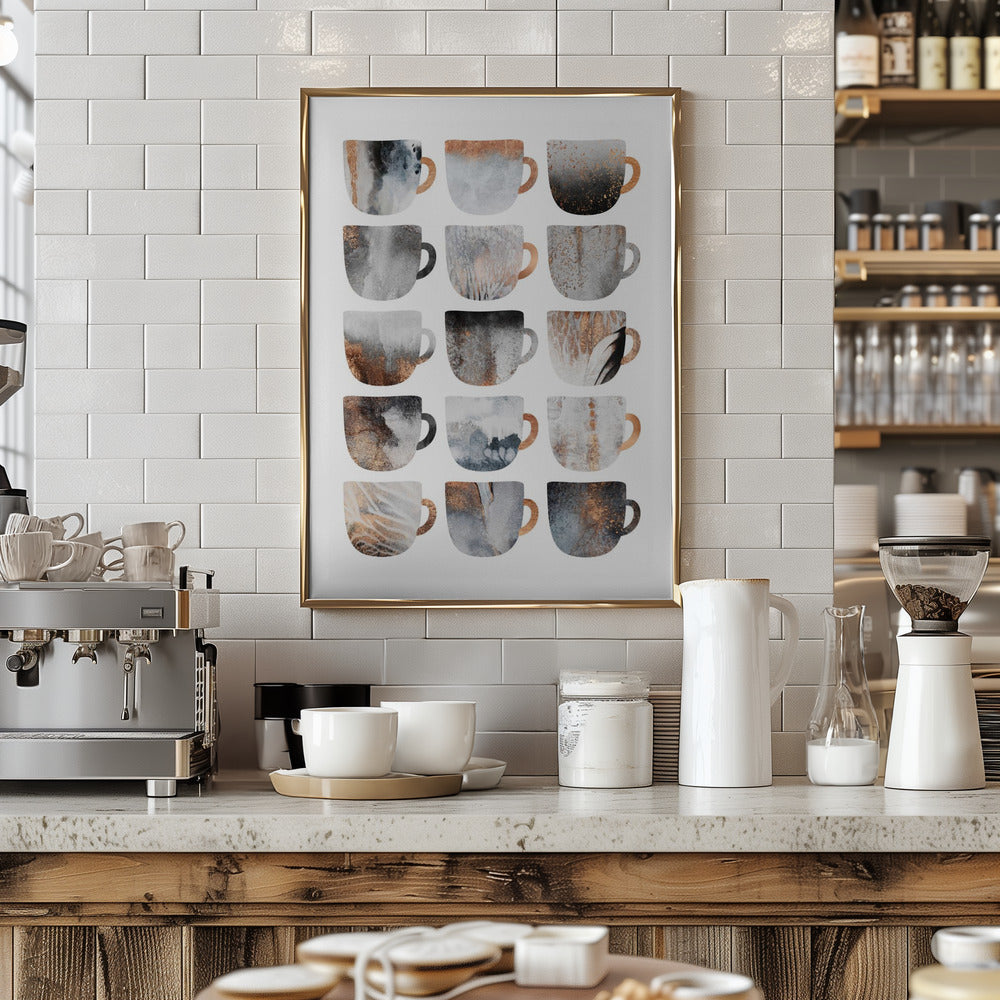 Dreamy Coffee Cups - Art Print by Elisabeth Fredriksson