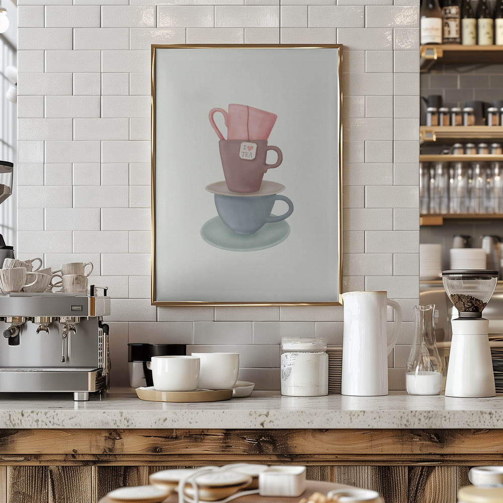 I Love TEA - Art Print by Aminah Eleonora