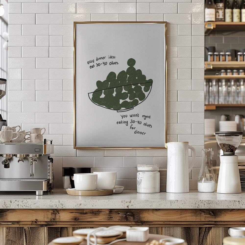 Olive Dinner Delight - Art Print by Athene Fritsch