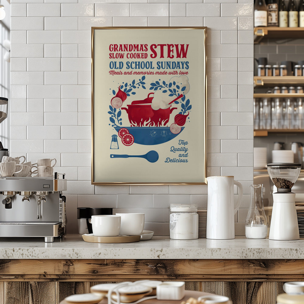 Grandmas Stew kitchen print - Art Print by Dion Gem
