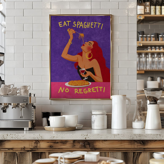 Eat spaghetti no regretti - Art Print by Raissa Oltmanns