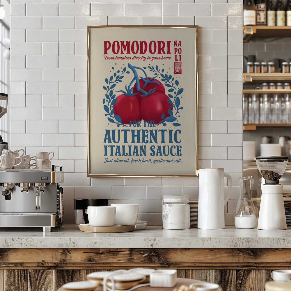Pomodori Kitchen print - Art Print by Dion Gem