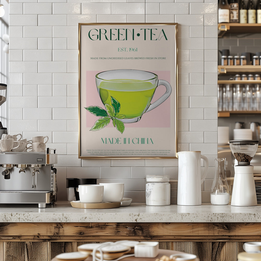 Fresh Green Tea - Art Print by Nazma Khokhar