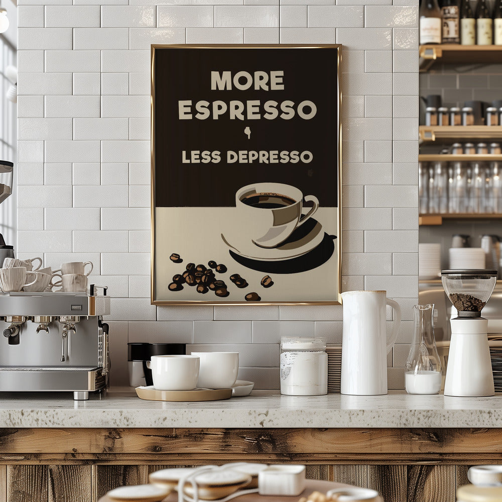 More Espresso - Less Depresso - Art Print by Andreas Magnusson
