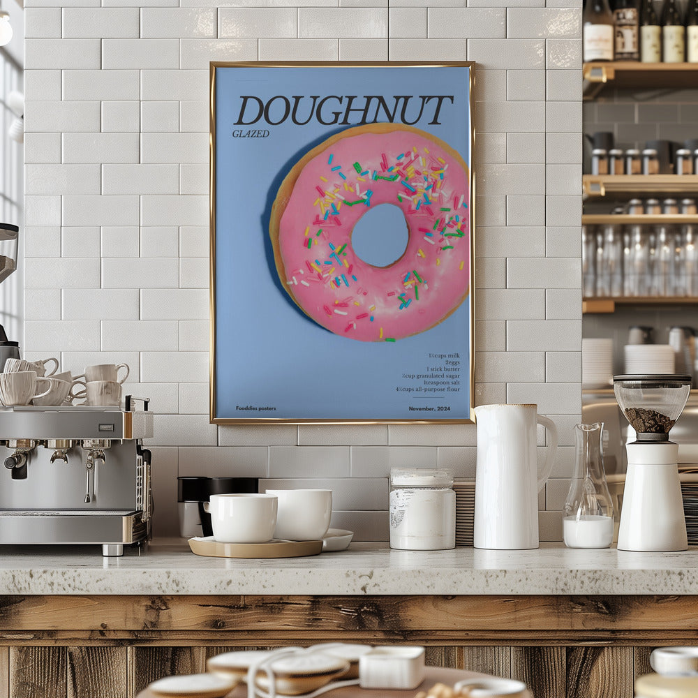 Pink Glaze Doughnut - Art Print by Julia Ramiro