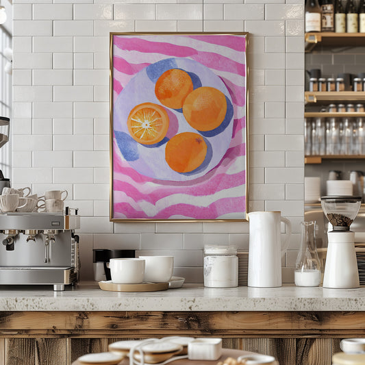 Orangen auf Teller - Art Print by Ohkimiko