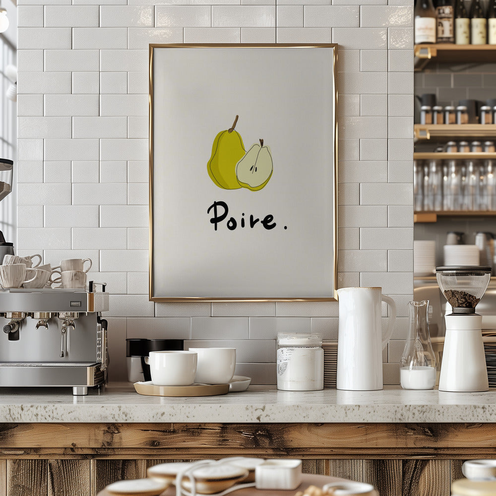 Modern French Fruits Collection &quot;Pear / Poire&quot; - Art Print by Rio Soléy