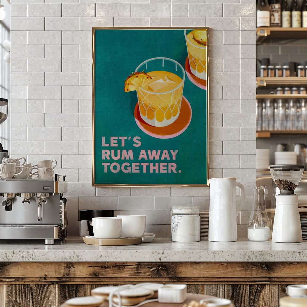 Rum Away Beach Bar Cocktail Art - Art Print by The Whiskey Ginger