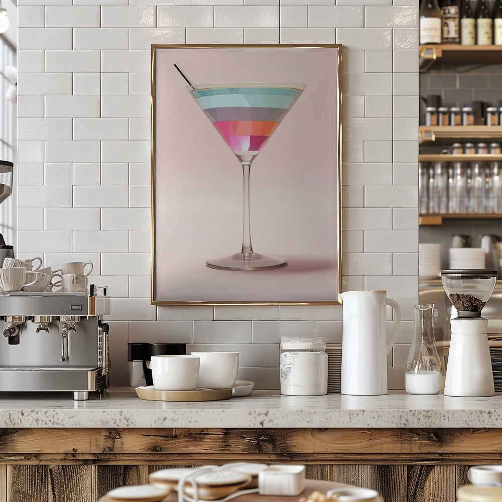 Striped Martini - Art Print by Andreas Magnusson