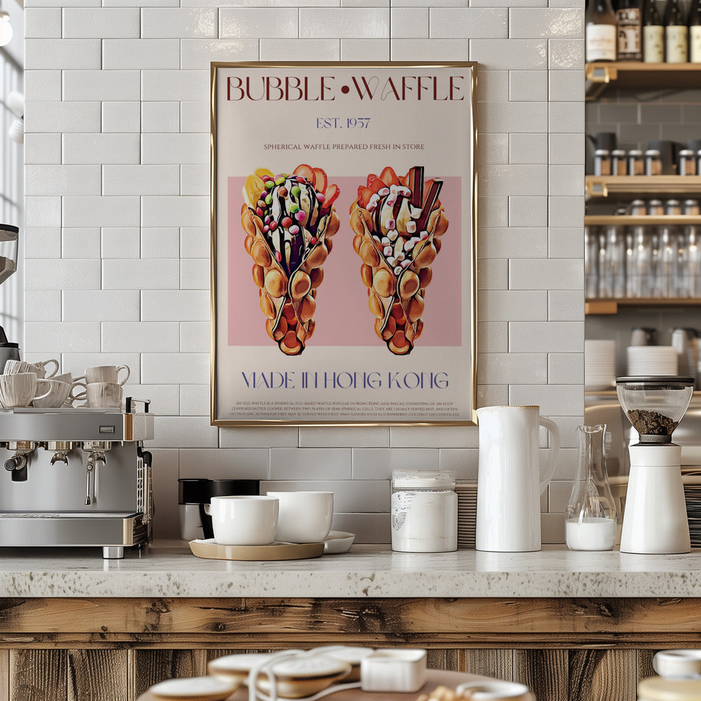 Bubble Waffle Delight - Art Print by Nazma Khokhar