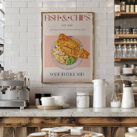 Classic Fish And Chips Dish - Art Print by Nazma Khokhar