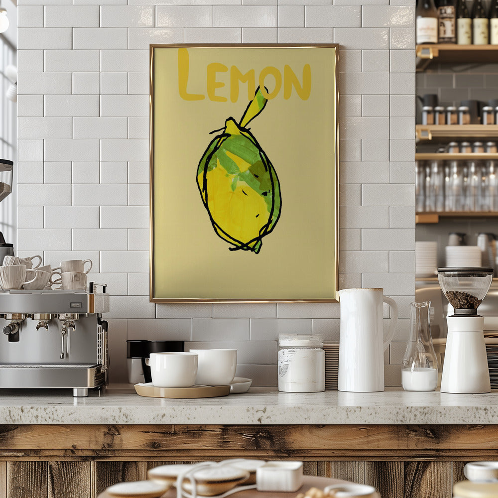 Yellow and Green Lemon - Art Print by casa cartissi