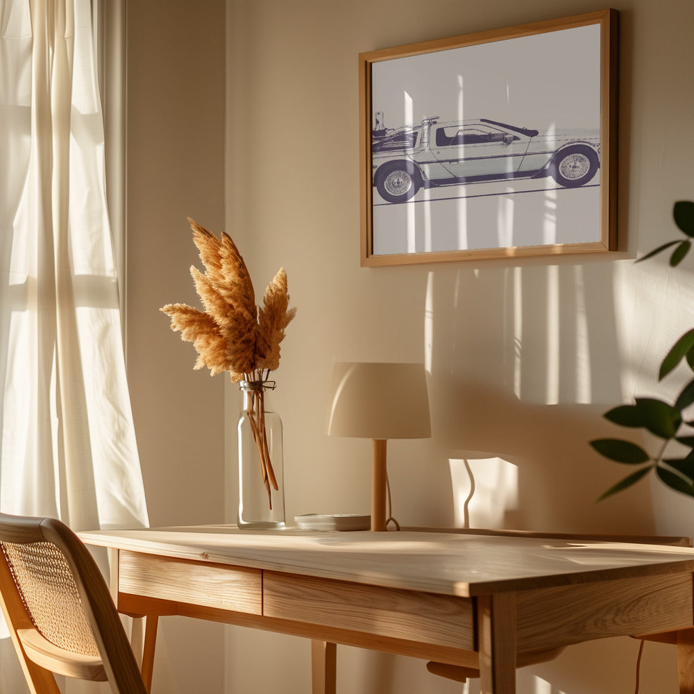 Delorean - Art Print by Florent Bodart