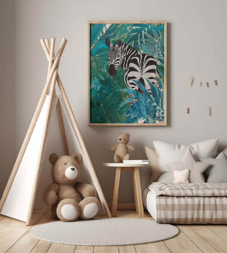 Zebra in the jungle 1 - Art Print by Sarah Manovski