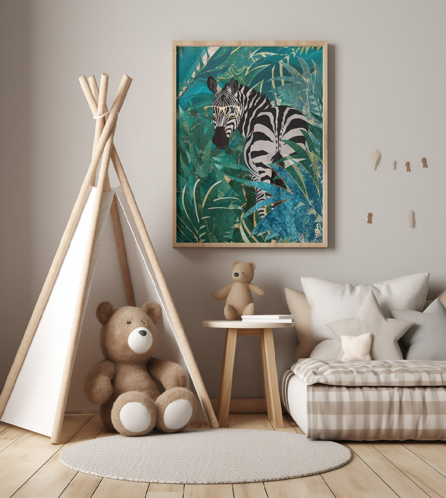 Zebra in the jungle 2 - Art Print by Sarah Manovski