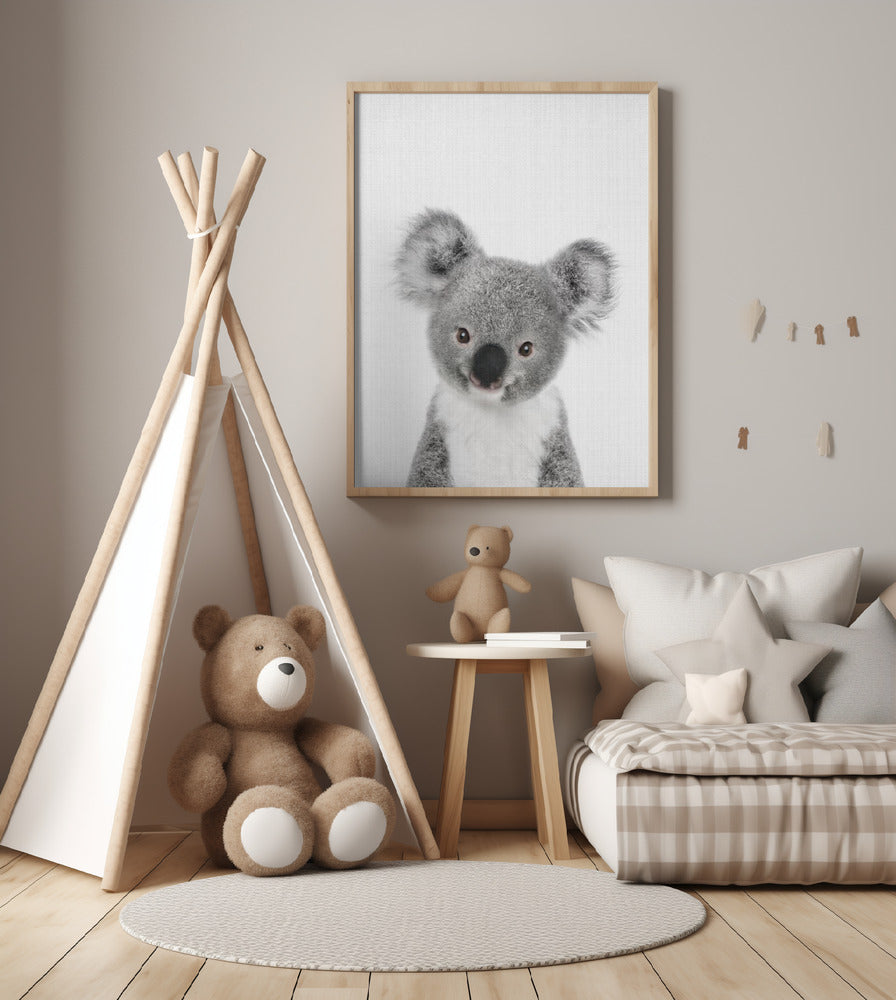 Peekaboo Baby Koala - Art Print by Lola Peacock