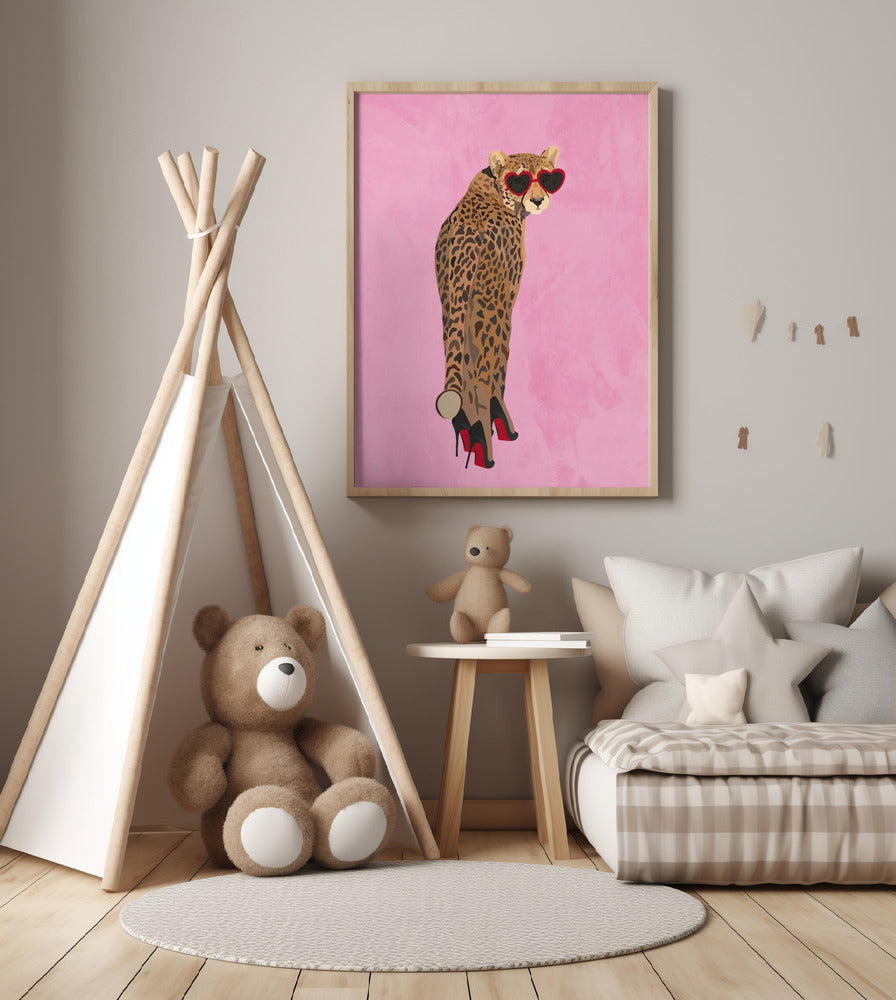 Sexy cheetah in heels - Art Print by Sarah Manovski