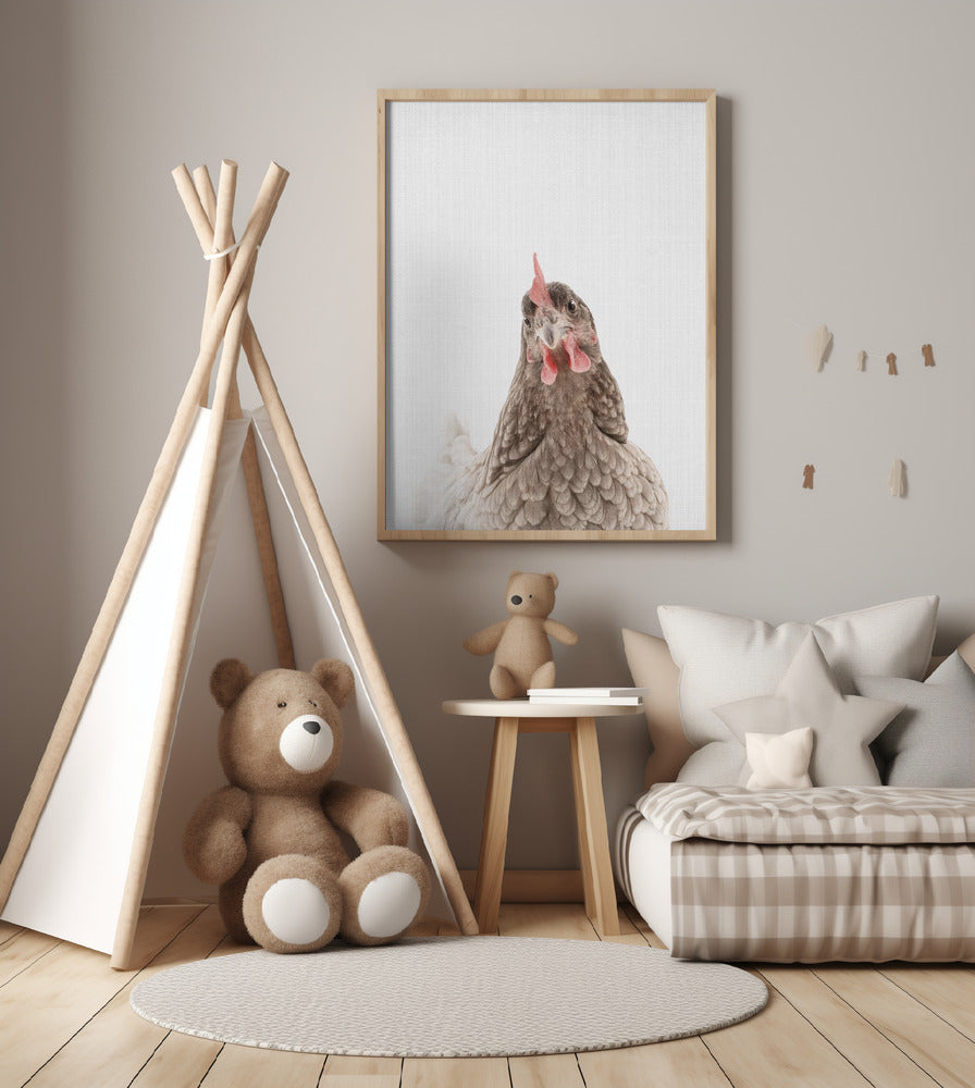 Peekaboo Chook - Art Print by Lola Peacock