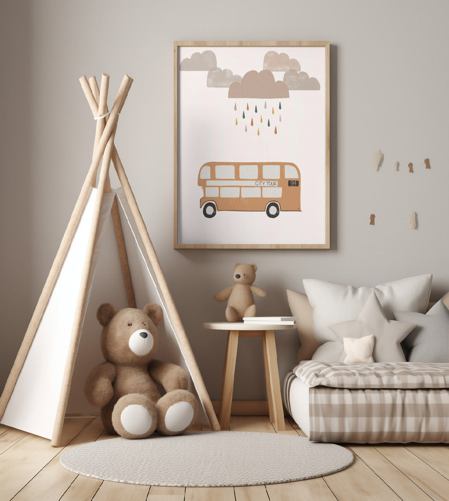 Orange Bus - Art Print by Menina Lisboa