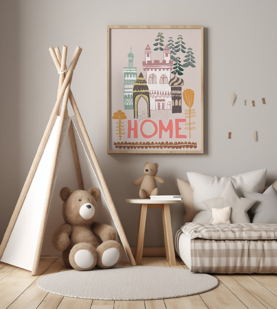 Block print Home - Art Print by Annick