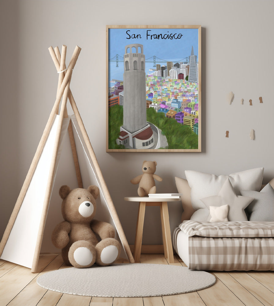 Coit Tower, San Francisco, USA by Artist Carla Daly - Art Print by Carla Daly