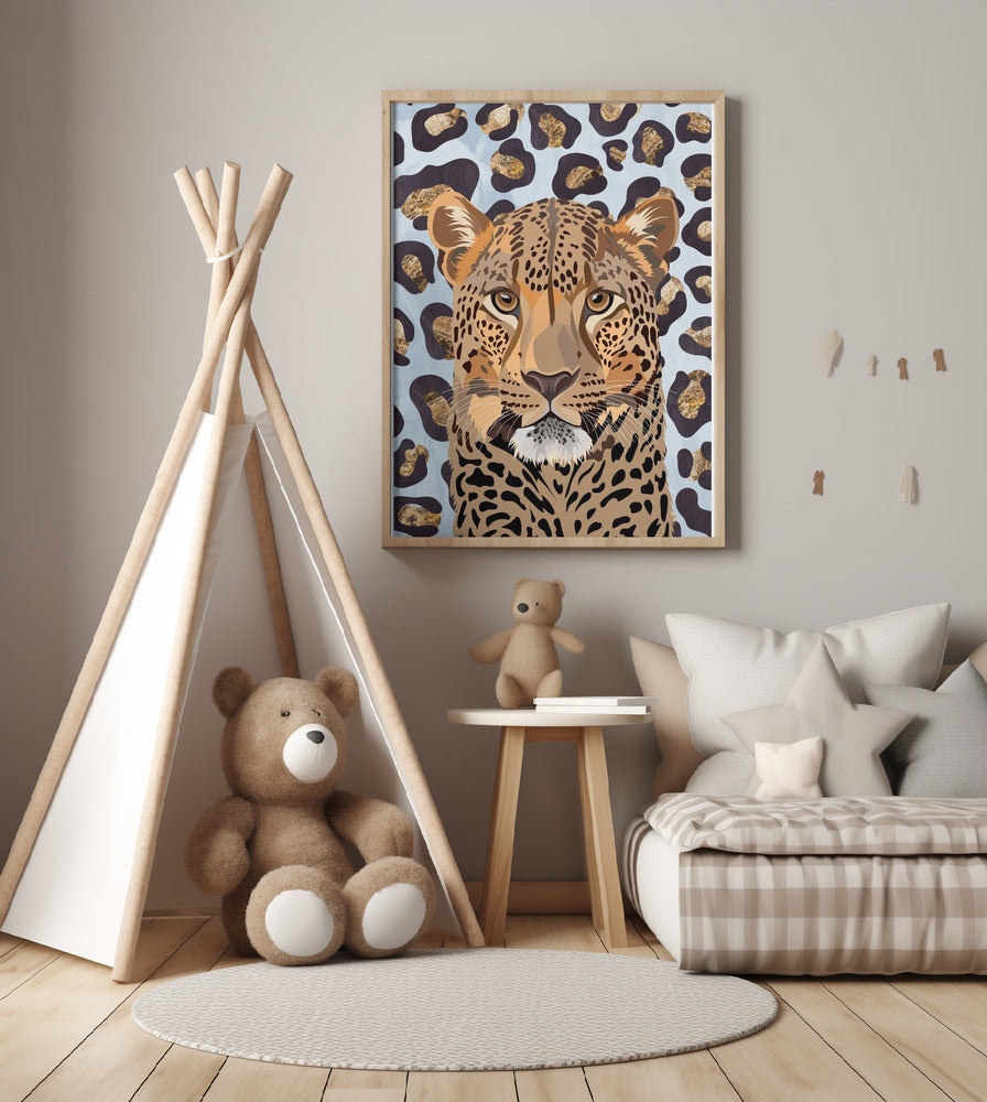 Leopard Print Leopard Blue - Art Print by Sarah Manovski