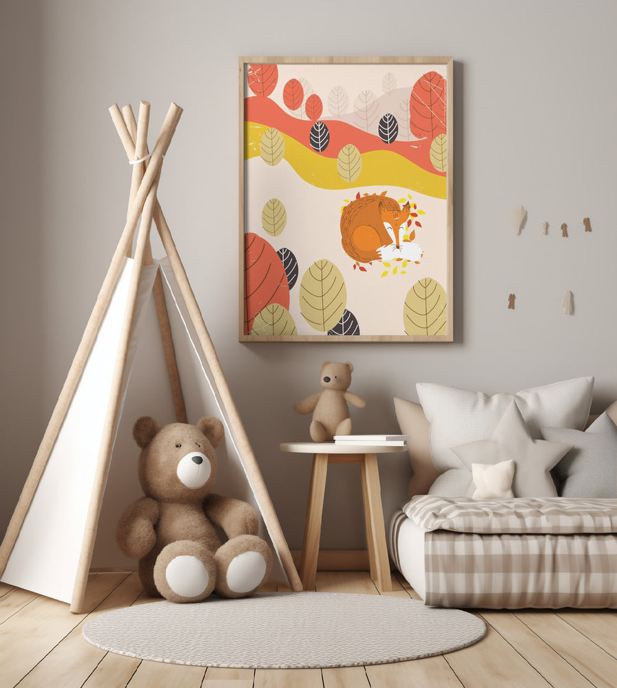 Sleeping Fox - Art Print by Nicholas