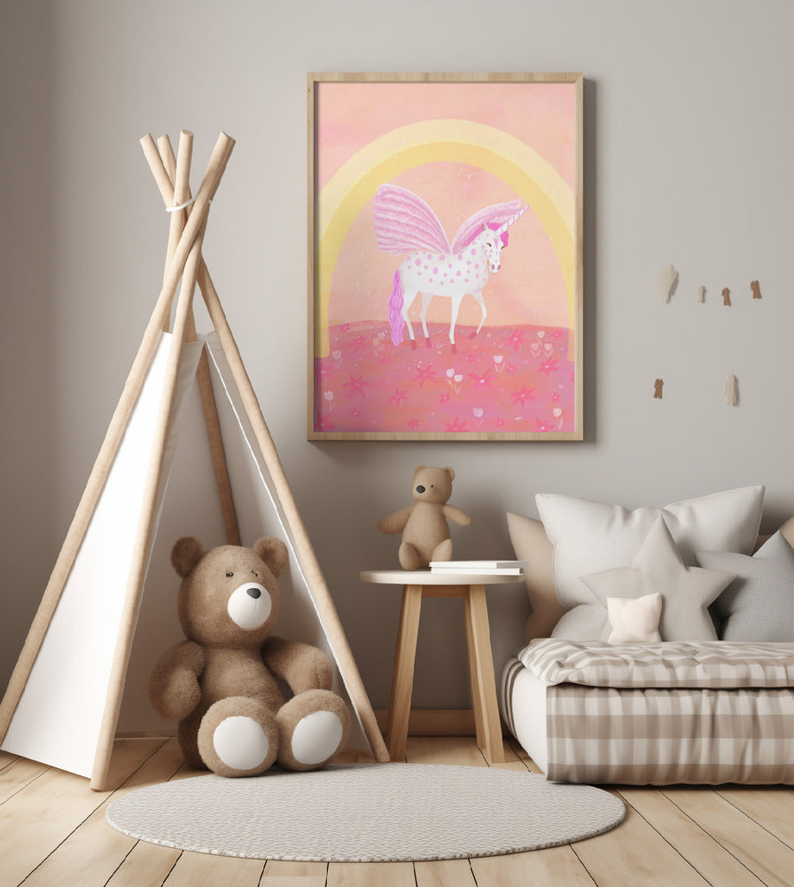 Pink Unicorn - Art Print by Aliya Putrus