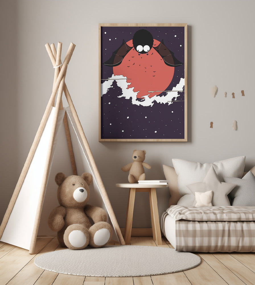 Moonlit Bat Wonder - Art Print by Nicholas