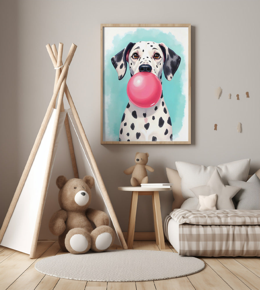 Bubble Gum Dalmatian - Art Print by Uma Gokhale