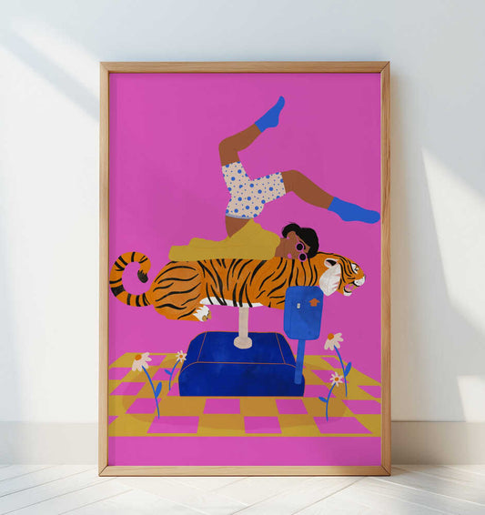 Put a tiger in your heart - Art Print by Jota de jai