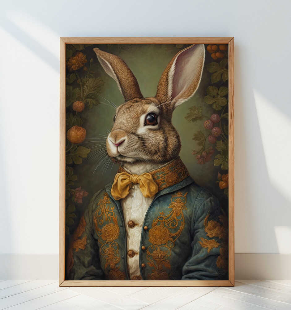 Regal Rabbit Portrait - Art Print by Treechild