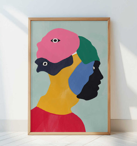 Hiding Behind Masks - Art Print by Little Dean