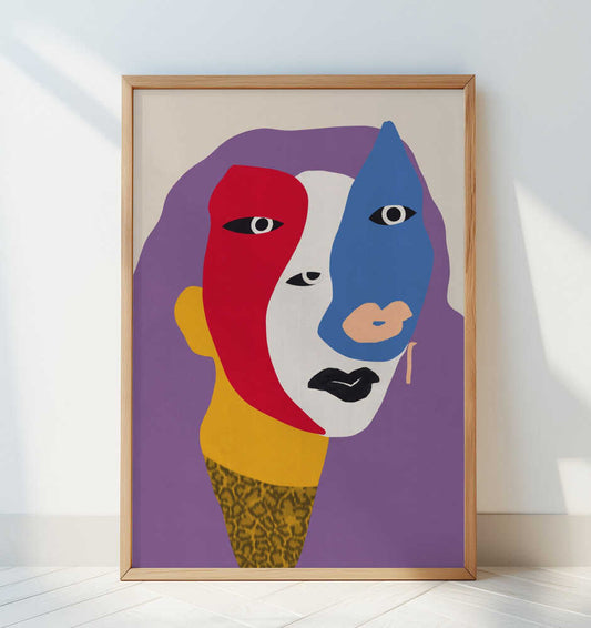 Abstract Face Portrait - Art Print by Little Dean