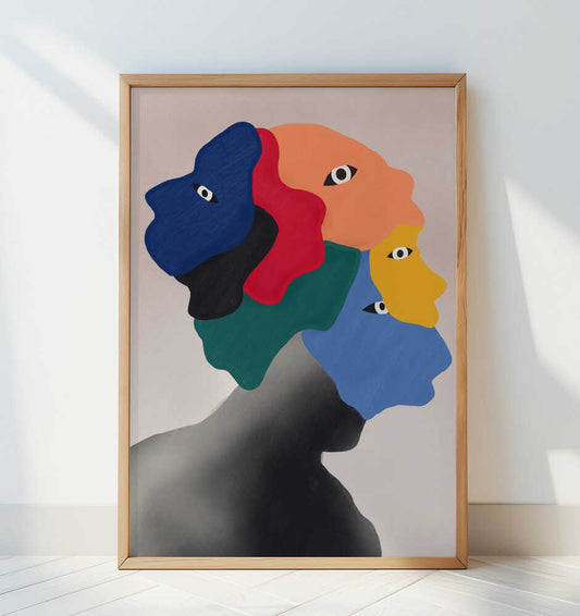 Sides of Masks - Art Print by Little Dean